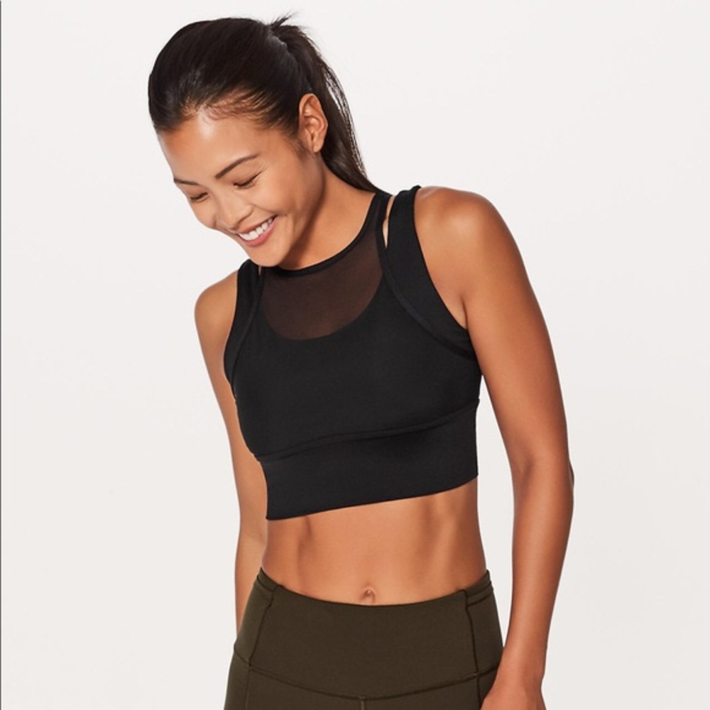 Lululemon Red and Black Mesh Crop Top